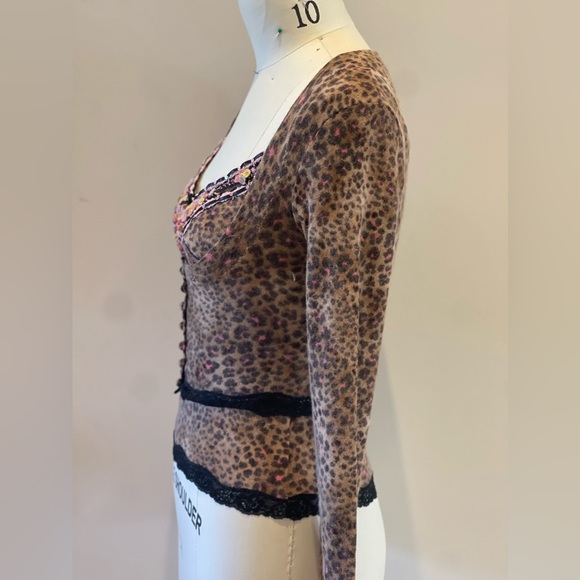 Vintage VDP collection Italy animal print set camisole (sz44) cardigan(sz40) - Picture 3 of 13